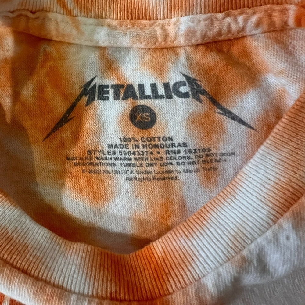 Metallica King Nothing Orange Tie Dye T-Shirt Size XS - Picture 4 of 4